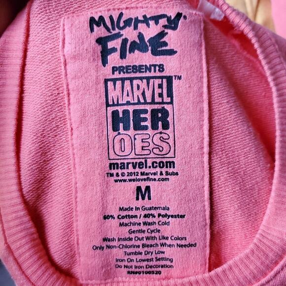 Mighty Fine Marvel Heroes Round Neck Orange Sweatshirt Size M - Picture 5 of 5